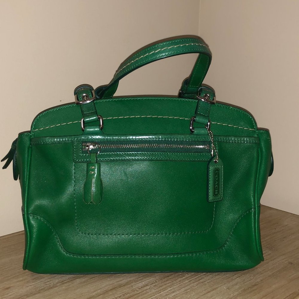 Kelly Green Coach Satchel